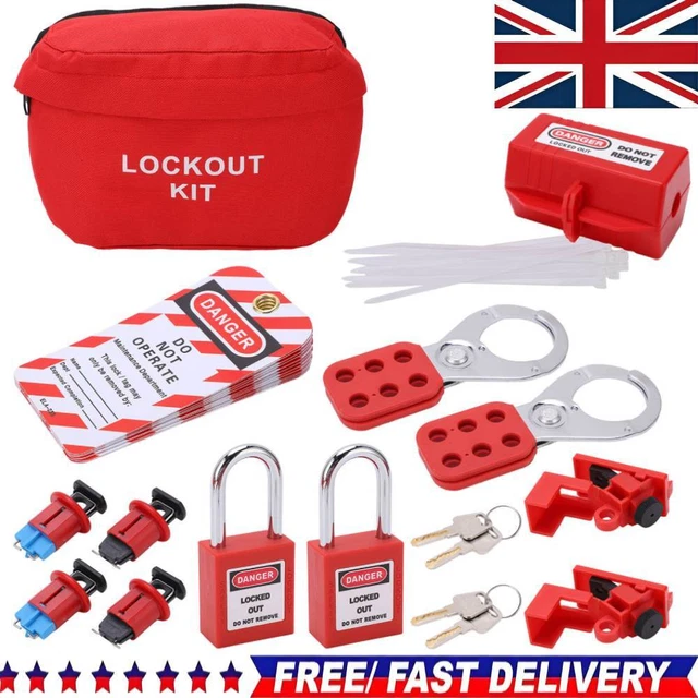Lockout Tagout (LOTO) Safety Kit With Padlocks, Hasps & Electrical Devices - OSHA Compliant Toolbox Set