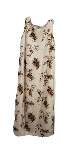 JESSICA HOWARD Womens Linen Blend Brown Floral Dress Size 6 Petite