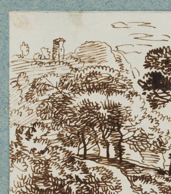 F. KOBELL (1749-1822), Landschaft mit Burgruine, Federzeichnung Rokoko 1700-1749 3