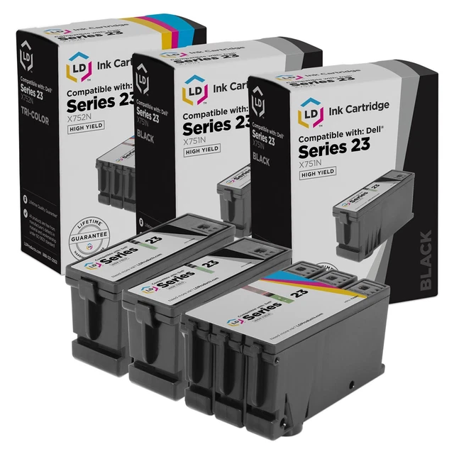 LD Comp HY Ink for Dell Series 23 Black & Color V515w Set of 3: 2 T105N 1 T106N