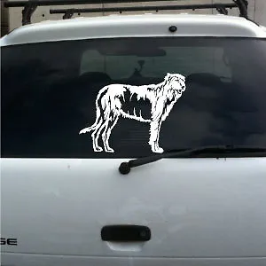 Irish Wolfhound chien voiture vitre vinyle décalcomanie bg
