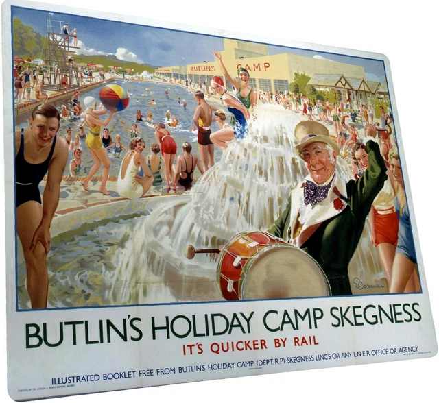 BUTLINS SKEGNESS SIGN PLAQUE Vintage Retro Advert METAL Gift Wall Sign ...
