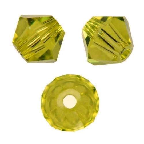 20 Perles Toupies 4mm en cristal Swarovski - CITRINE SATIN