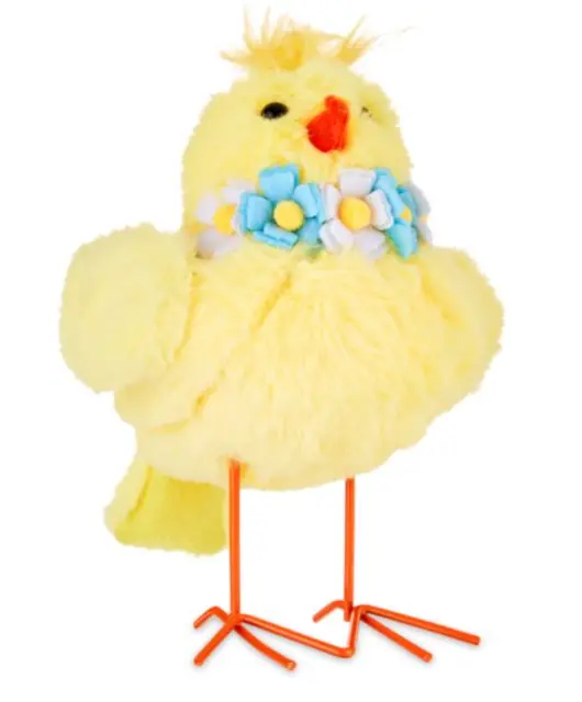 Pâques Décor Tissu Oiseau Jaune Poussin Figurine Petit Neuf Avec Étiquette