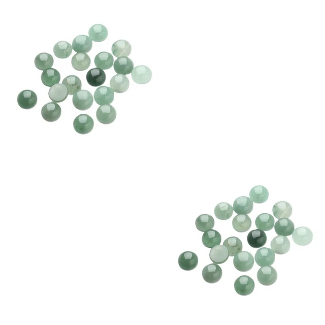 2x Runde Kristall Cabochons Oval Perlen Kristall Edelsteine Flatback