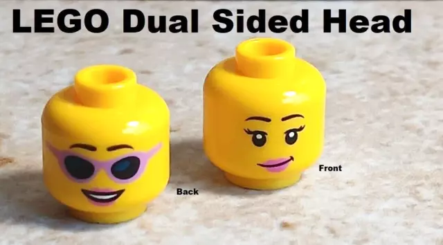 LEGO Sunglasses Head Two Faces Dual Sided Pink Lipstick Frames Long Eyelash