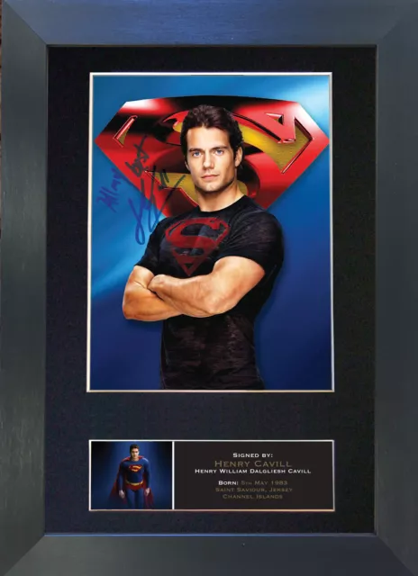 HENRY CAVILL Superman Signed Mounted Reproduction Autograph Photo Prints A4 558