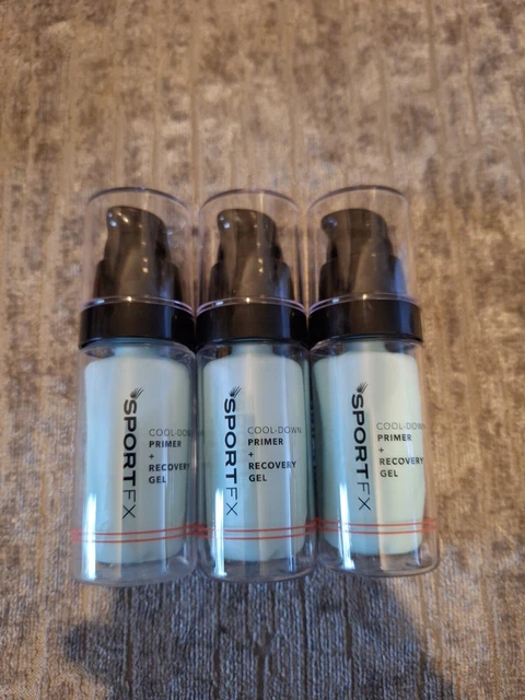 3 x Sport FX Cool-Down Primer + Gel di recupero, 30 ml nuovi con scatola