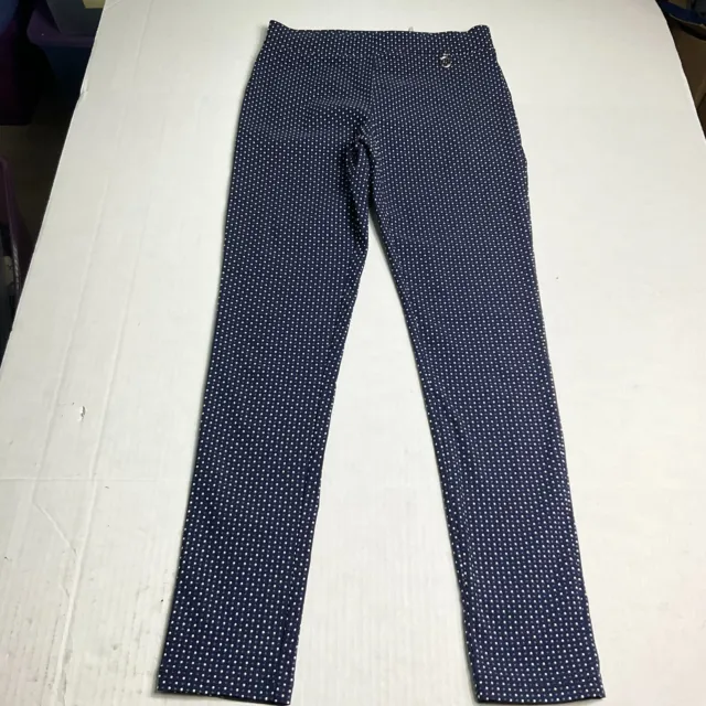 Tommy Hilfiger Womens Pull On Pants Blue White Print Skinny Ankle Stretch Size 4