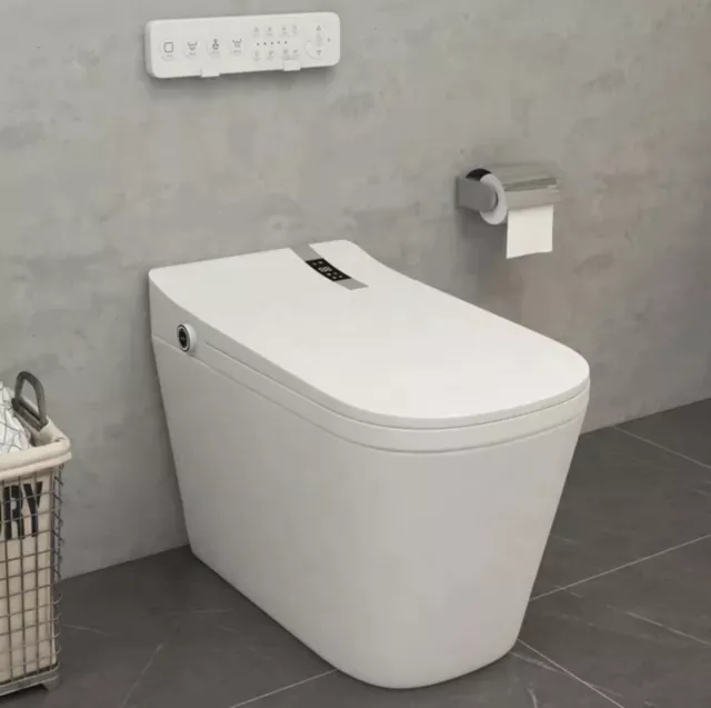 Smart toilet with auto seat opening/ closing, heated seat, dryer, remote control