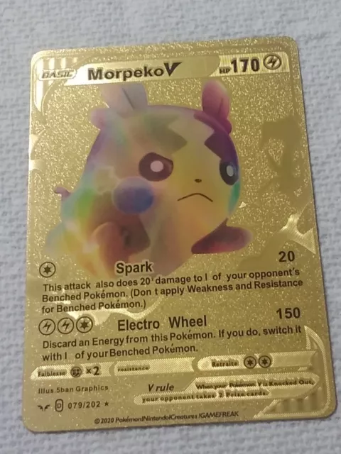 Pokémon Morpeko V Pokemon Gold Foil Card 079/202 HP170