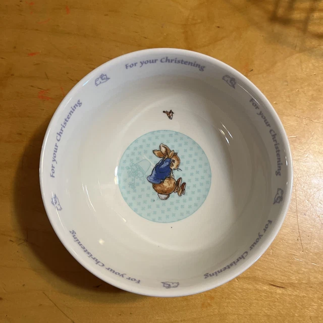 Tazón para bebé Wedgwood Peter Rabbit Beatrix Potter niño 5,5" bautizo bautismo LR