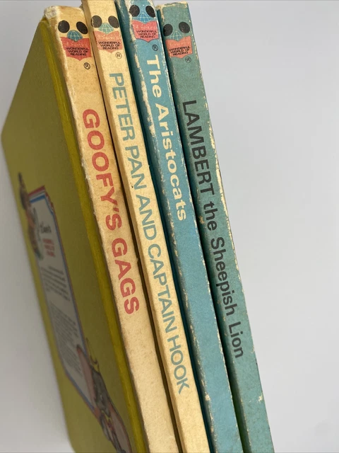 Walt Disney Productions Books Lot of 4 1970s, Goofy’s Gags, Aristocats, Lambert