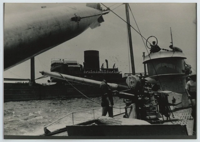 REPRO FOTO KRIEGSMARINE UBoot U124 mit Hilfskreuzer Kormoran Schiff