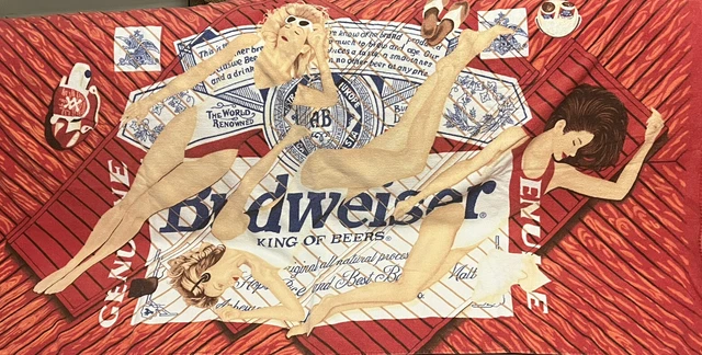 Budweiser Beer Bud Girls Beach Pool Towel Cotton Vintage Anheuser Busch RARE