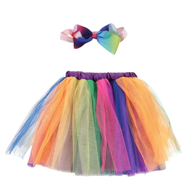 Gonna fascia per capelli nodo arcobaleno bambini abito a bolla bambino