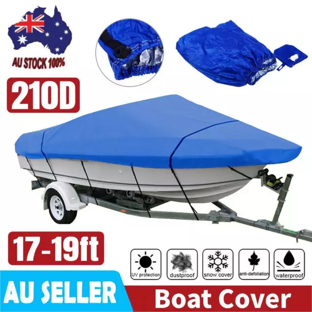 Heavy-Duty, Marine Grade 17ft-19ft / 5.2m-5.8m Trailerable Jumbo Boat Cover 210D