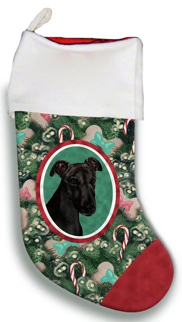 Christmas Stocking - Black Greyhound 11312
