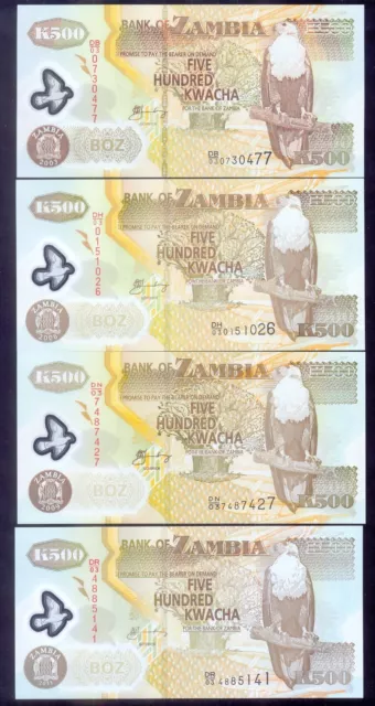 Zambia  500 Kwacha  2003 - 2011  P43b,e,g,h  UNC