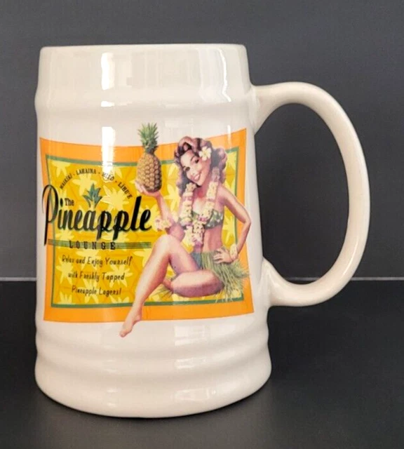 Tiki Mug Stein with Hula Girl Pineapple Lounge by Island Heritage Vintage 2003