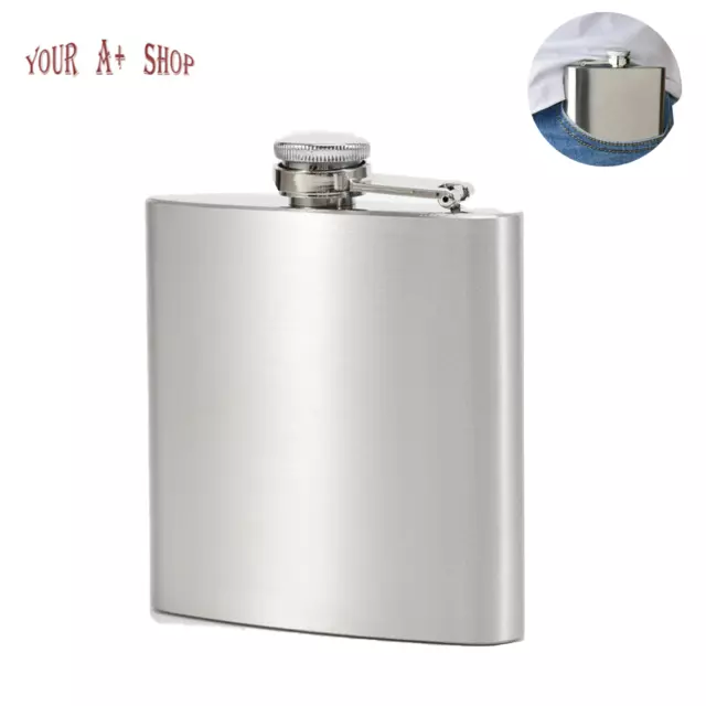 7/10 oz Liquor Stainless Steel Pocket Hip Flask Alcohol Whiskey Screw Cap Flagon