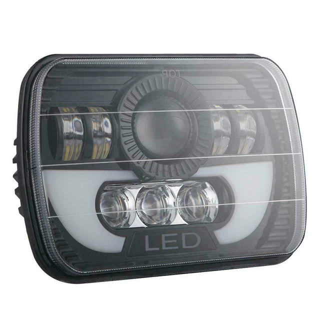 7 INCH RECTANGLE Led Headlights 300W Headlamp with High Low Beam for ...