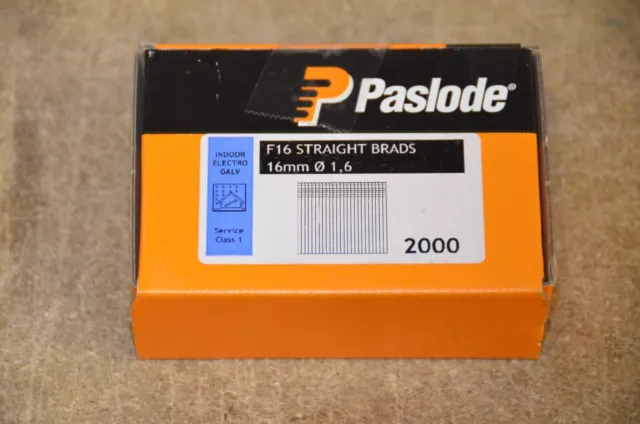 Paslode 16 Gauge Galvanised Brads Box of 2000 Sizes 16, 19, 25, 45, 50 & 63mm