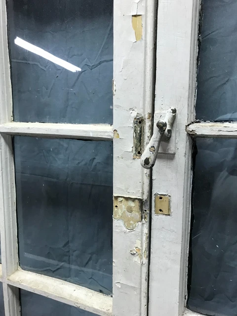 Pair Shabby Antique Chic 8 Lite Casement Windows Doors White VTG 21x48 1044-22B 3
