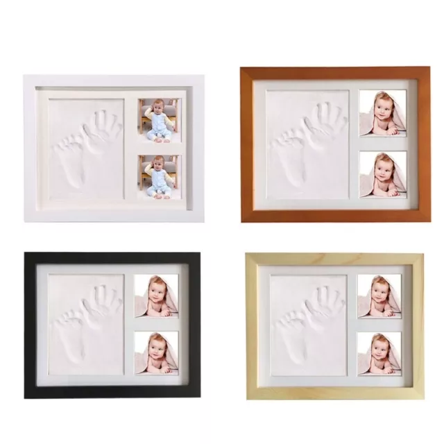 Infant Handprint Footprint Wood Picture Frame Photo Ornaments Baby Gifts