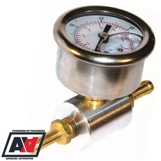 Fuel Pressure Test Gauge Inline Adaptor With 8mm Hose Unions High Pressure ADV