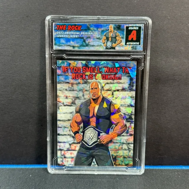 Dwayne The Rock Johnson Insert Atomic Cracked Ice Refractor Artist Signed