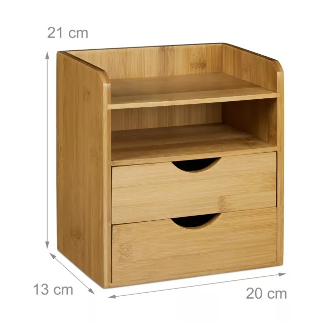 Organizador para el escritorio espacio de almacenamiento bambú madera natural 2