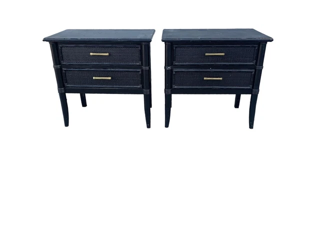 Thomasville Faux Bamboo Nightstands a pair Thomasville Faux Bamboo Nightstands a pair