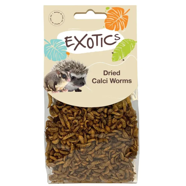 Natures Grub Dried Calci Worms 50g - Insect Based Diet for Exotic Mammals