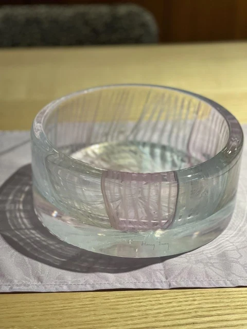 新品 Henry dean louis 新品 Henry dean louis Glass Art Tube Vase Henry Dean Signed