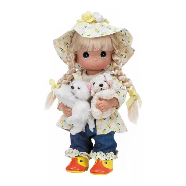 Precious Moments Doll Come Rain Or Shine Green Eyes Blonde Pets 12 Inch 4563