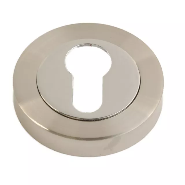 EURO Keyhole Cover Chrome/Satin Escutcheon Key Covered Plate Door Lock Cylinder