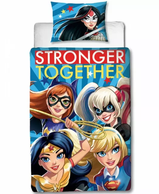 Dc Super Hero Girls Single Duvet Cover Set Official Wonder Woman Harley Quinn