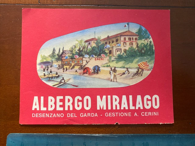 etichetta Hotel valigia luggage label Italia ALBERGO MIRALAGO DESENZANO GARDA