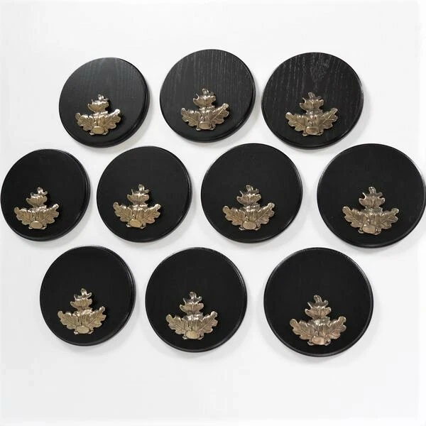 10 Pieza Placa de Jabalí Oscuro AF17cm Con 50 X Hoja Roble Portada Grande