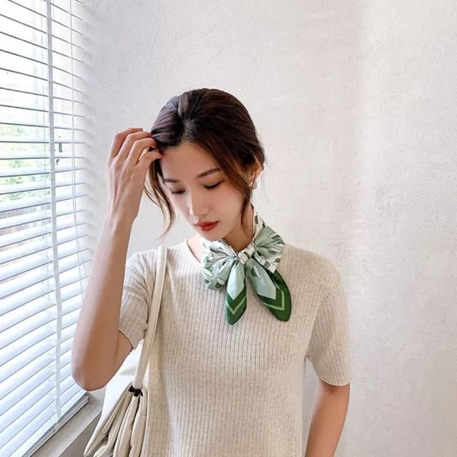Silk Satin Scarves Printed Square Scarf Korean Headbands Women Neckerchief