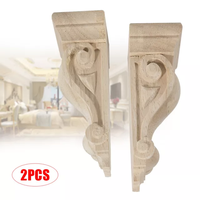 2 X Corbels Wooden Corbel Wood Timber Carved Corner Supports Raw GREAT🔥