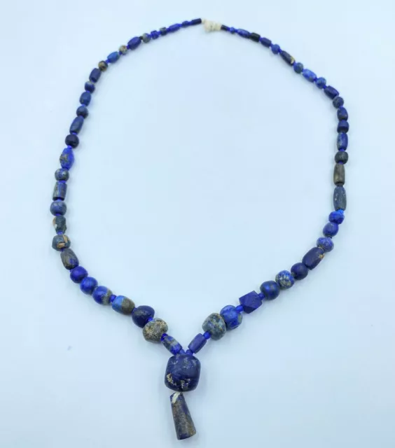 OLD Lapis Beads Necklace Ancient Roman Greek Afghani Jewelry Antiquities