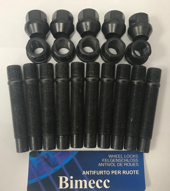 82mm BMW F30 F31 F34 ALUFELGENBOLZEN + MUTTER UMBAU X 1 SCHWARZ 82mm M14X1, 25 FÜR Alufelgenbolzen Schwarz M14x1.25
