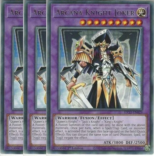 Yugioh Playset X3: Arcana Knight Joker KICO-EN029 Rare 1st Ed NM