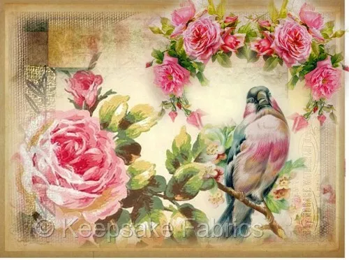 Whimsy Dust Victorian Birds Roses Quilt Block Multi Szs FrEE ShiP WoRld Wide (B3