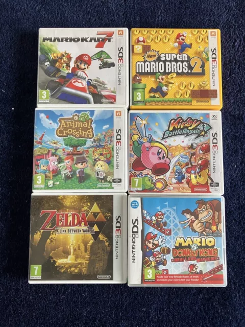 Nintendo Ds / 3Ds Games Bundle X 6 Mario Kart, Zelda, Kirby, Kong + More