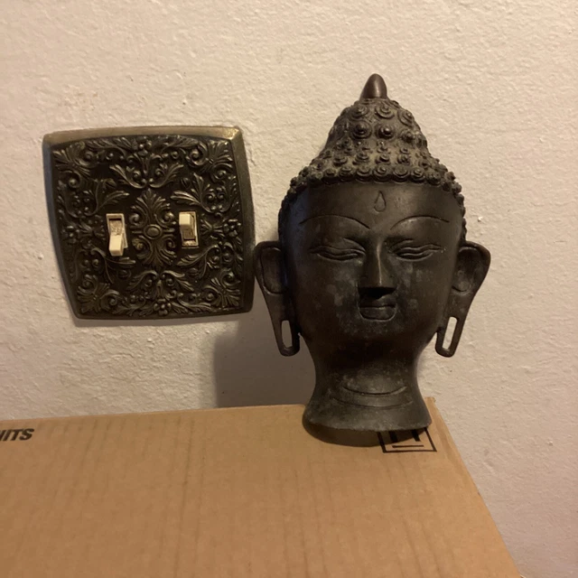Beautiful vintage bronze / brass Buddha head, Thailand?