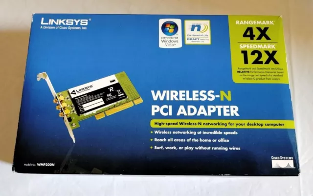 NEW Linksys Wireless N PCI Adapter - WMP300N