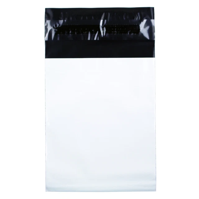 Imballaggio perfetto sacchetti per posta in polietilene bianco lucido 100 x 125 mm confezione da 100
